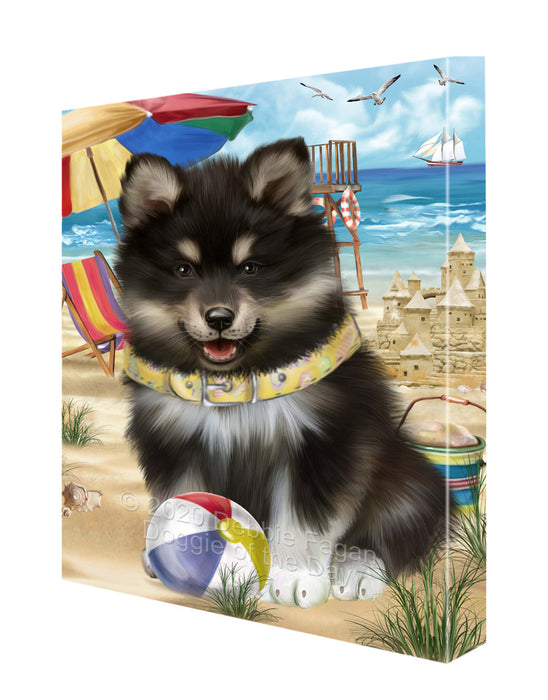 Pet Friendly Beach Finnish Lapphund Dog Canvas Wall Art - Premium Quality Ready to Hang Room Decor Wall Art Canvas - Unique Animal Printed Digital Painting for Decoration CVS148