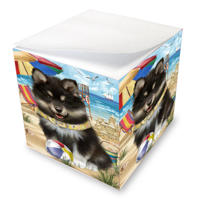 Pet Friendly Beach Finnish Lapphund Dog Note Cube NOC-DOTD-A57183