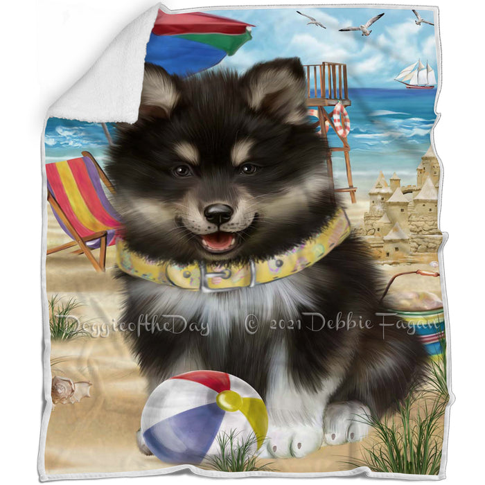 Pet Friendly Beach Finnish Lapphund Dog Blanket BLNKT142496