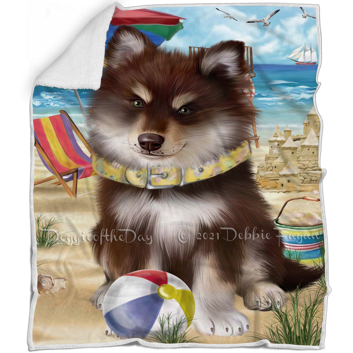 Pet Friendly Beach Finnish Lapphund Dog Blanket BLNKT142497