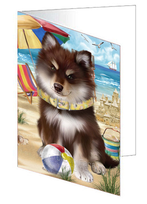 Pet Friendly Beach Finnish Lapphund Dog Handmade Artwork Assorted Pets Greeting Cards and Note Cards with Envelopes for All Occasions and Holiday Seasons