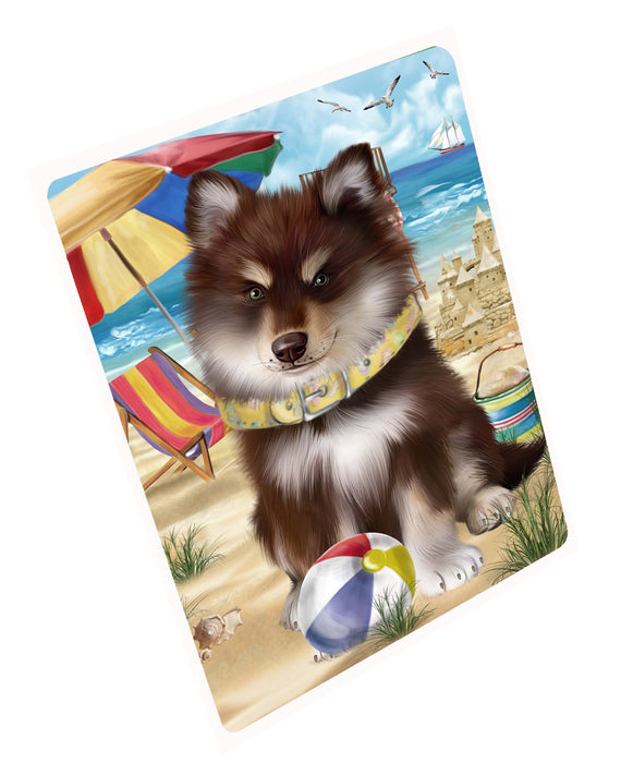 Pet Friendly Beach Finnish Lapphund Dog Cutting Board - For Kitchen - Scratch & Stain Resistant - Designed To Stay In Place - Easy To Clean By Hand - Perfect for Chopping Meats, Vegetables, CA82502