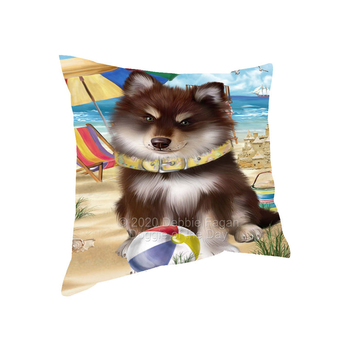 Pet Friendly Beach Finnish Lapphund Dog Pillow with Top Quality High-Resolution Images - Ultra Soft Pet Pillows for Sleeping - Reversible & Comfort - Ideal Gift for Dog Lover - Cushion for Sofa Couch Bed - 100% Polyester, PILA91648
