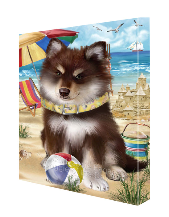 Pet Friendly Beach Finnish Lapphund Dog Canvas Wall Art - Premium Quality Ready to Hang Room Decor Wall Art Canvas - Unique Animal Printed Digital Painting for Decoration CVS149