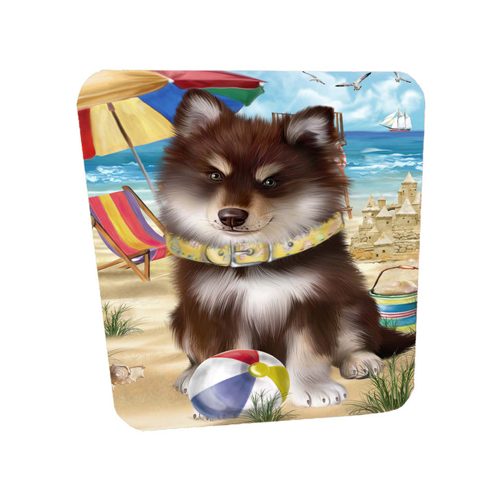 Pet Friendly Beach Finnish Lapphund Dog Coasters Set of 4 CSTA58143