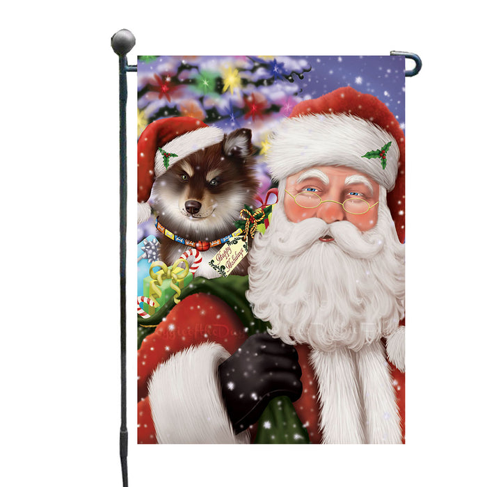Christmas House with Presents Finnish Lapphund Dog Garden Flags Outdoor Decor for Homes and Gardens Double Sided Garden Yard Spring Decorative Vertical Home Flags Garden Porch Lawn Flag for Decorations GFLG68679