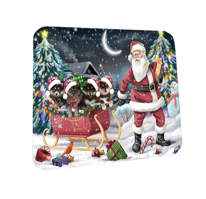 Christmas Santa Sled Finnish Lapphund Dogs Coasters Set of 4 CSTA58439