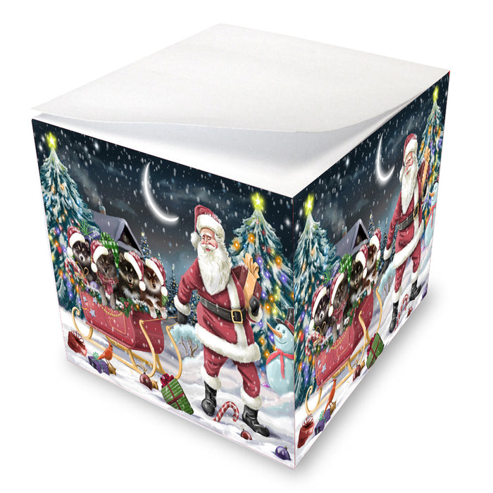 Christmas Santa Sled Finnish Lapphund Dogs Note Cube NOC-DOTD-A57480