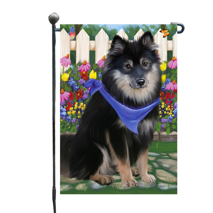 Spring Floral Finnish Lapphund Dog Garden Flags Outdoor Decor for Homes and Gardens Double Sided Garden Yard Spring Decorative Vertical Home Flags Garden Porch Lawn Flag for Decorations GFLG68275