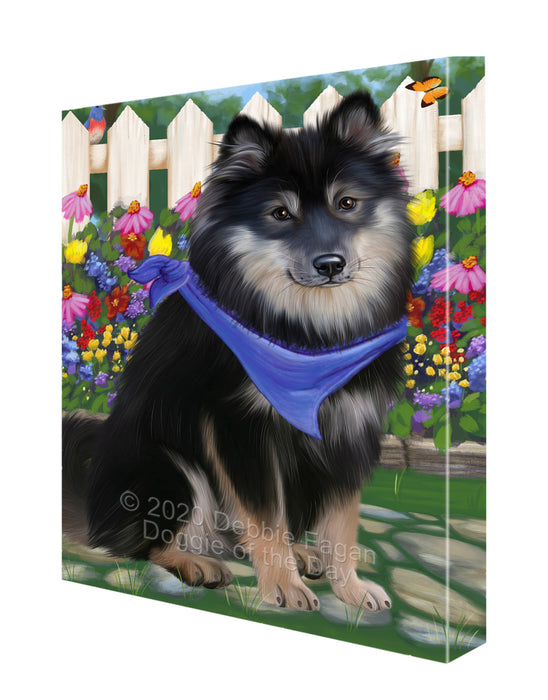 Spring Floral Finnish Lapphund Dog Canvas Wall Art - Premium Quality Ready to Hang Room Decor Wall Art Canvas - Unique Animal Printed Digital Painting for Decoration CVS482