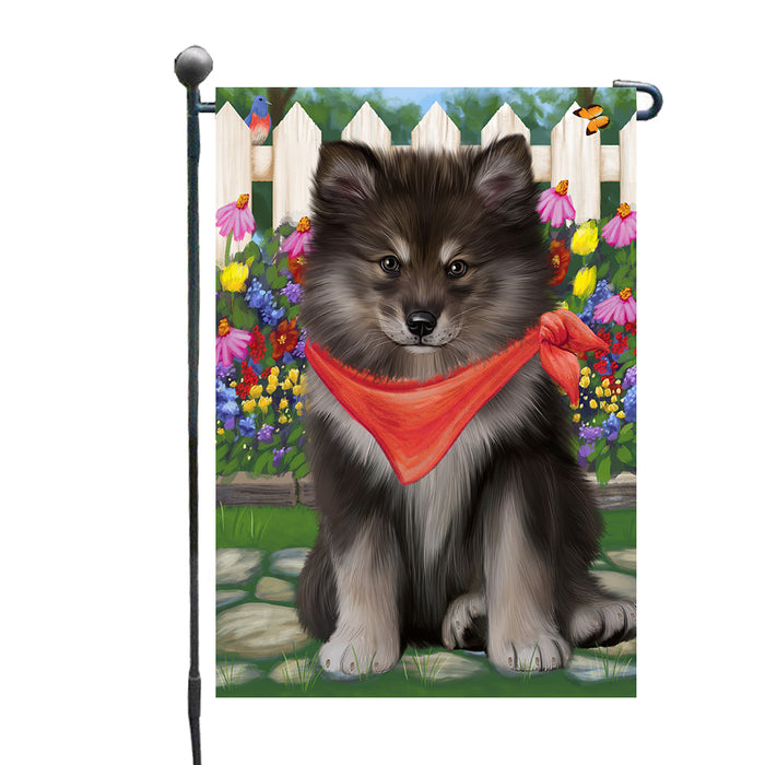 Spring Floral Finnish Lapphund Dog Garden Flags Outdoor Decor for Homes and Gardens Double Sided Garden Yard Spring Decorative Vertical Home Flags Garden Porch Lawn Flag for Decorations GFLG68277
