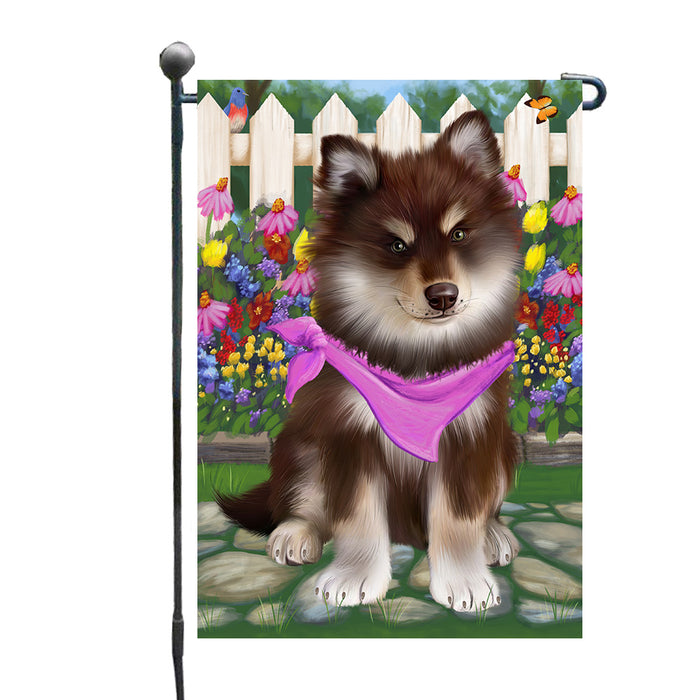 Spring Floral Finnish Lapphund Dog Garden Flags Outdoor Decor for Homes and Gardens Double Sided Garden Yard Spring Decorative Vertical Home Flags Garden Porch Lawn Flag for Decorations GFLG68276
