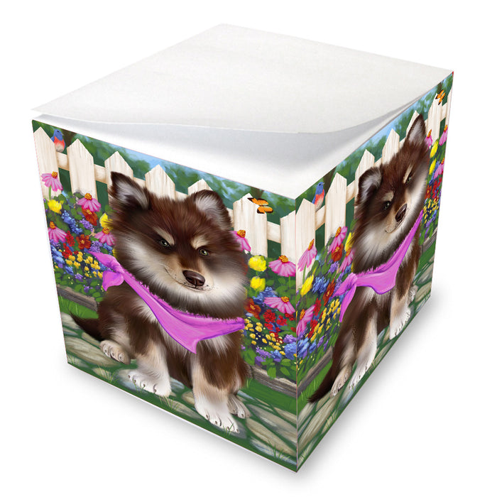 Spring Floral Finnish Lapphund Dog Note Cube NOC-DOTD-A57581