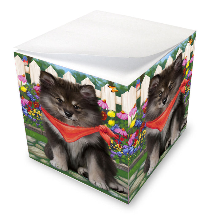 Spring Floral Finnish Lapphund Dog Note Cube NOC-DOTD-A57582