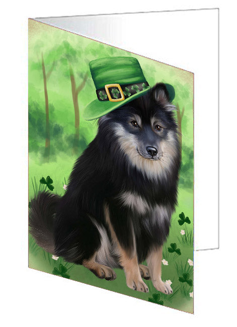 St. Patrick's Day Finnish Lapphund Dog Handmade Artwork Assorted Pets Greeting Cards and Note Cards with Envelopes for All Occasions and Holiday Seasons