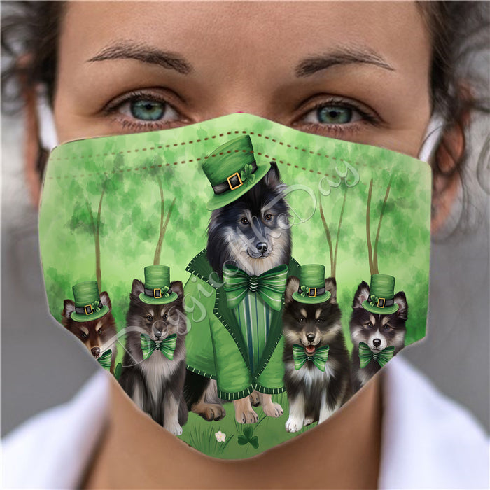 St. Patricks Day Irish Finnish Lapphund Dogs Face Mask FM50151