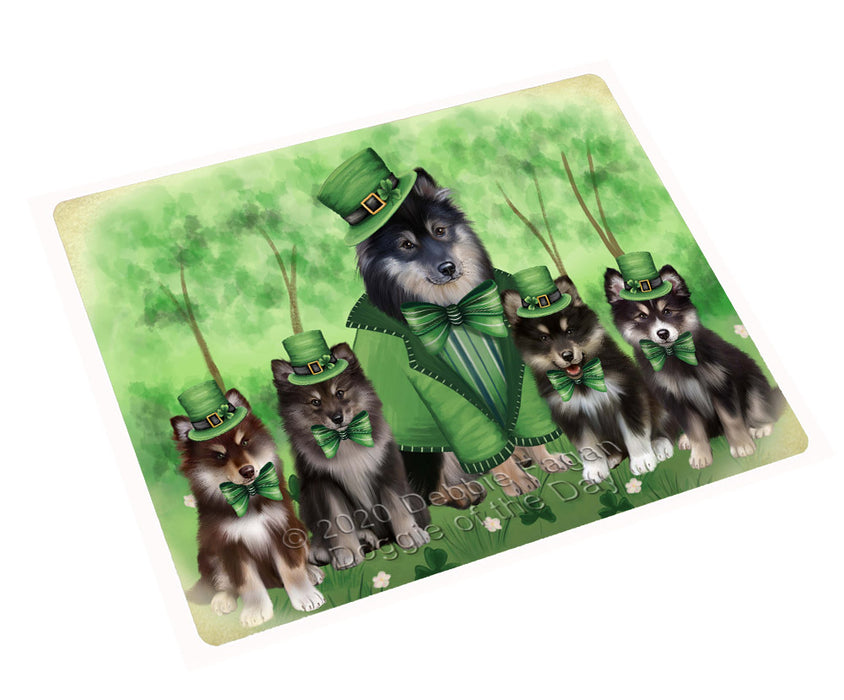 St. Patrick's Day Family Finnish Lapphund Dogs Cutting Board - For Kitchen - Scratch & Stain Resistant - Designed To Stay In Place - Easy To Clean By Hand - Perfect for Chopping Meats, Vegetables
