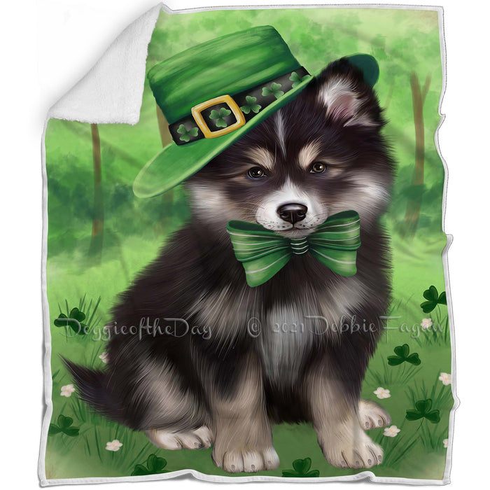 St. Patricks Day Irish Portrait Finnish Lapphund Dog Blanket BLNKT142350