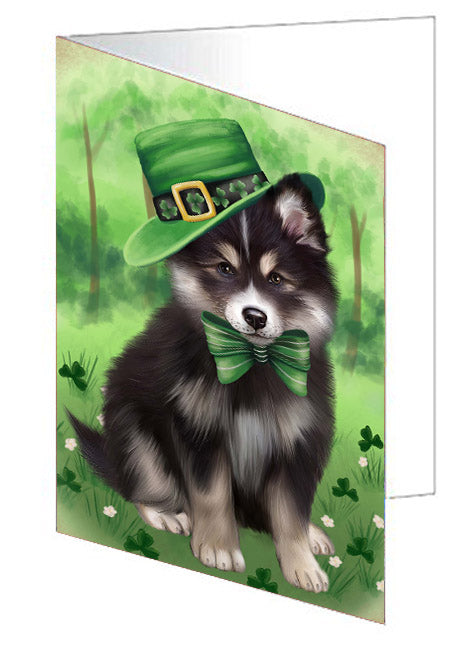 St. Patrick's Day Finnish Lapphund Dog Handmade Artwork Assorted Pets Greeting Cards and Note Cards with Envelopes for All Occasions and Holiday Seasons