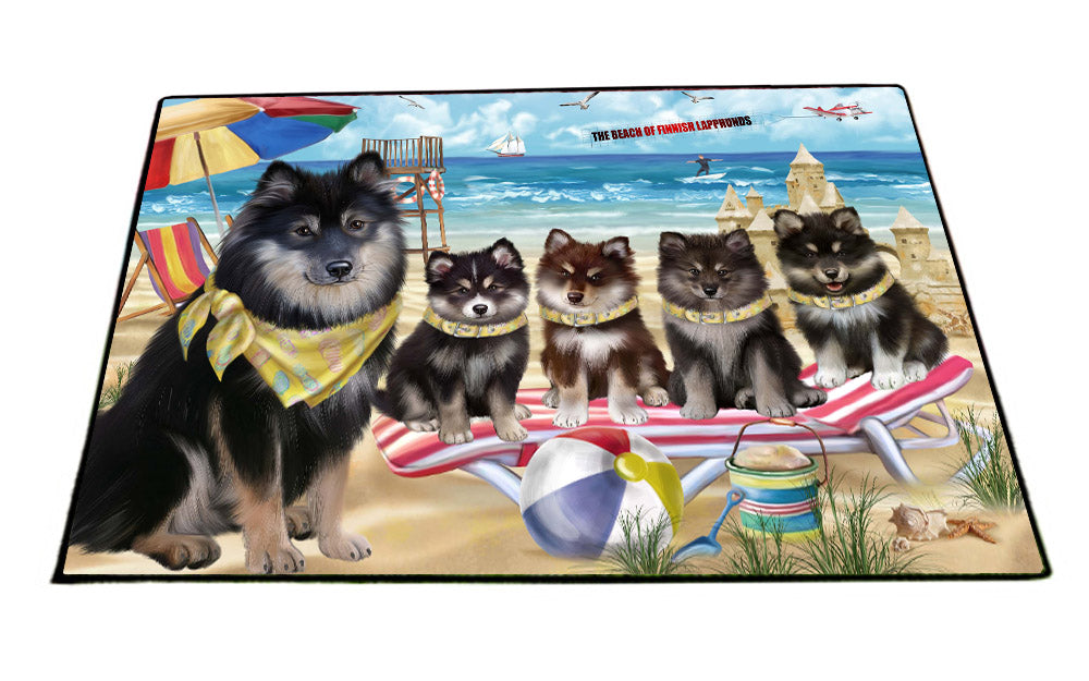 Pet Friendly Beach Finnish Lapphund Dogs Floormat FLMS55477