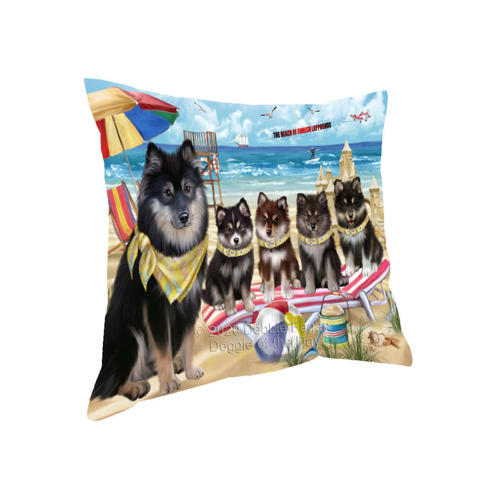 Pet Friendly Beach Finnish Lapphund Dogs Pillow with Top Quality High-Resolution Images - Ultra Soft Pet Pillows for Sleeping - Reversible & Comfort - Ideal Gift for Dog Lover - Cushion for Sofa Couch Bed - 100% Polyester