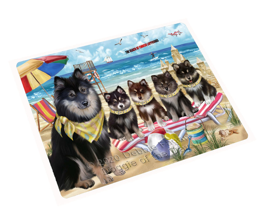 Pet Friendly Beach Finnish Lapphund Dogs Cutting Board - For Kitchen - Scratch & Stain Resistant - Designed To Stay In Place - Easy To Clean By Hand - Perfect for Chopping Meats, Vegetables
