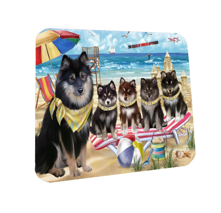 Pet Friendly Beach Finnish Lapphund Dogs Coasters Set of 4 CSTA58096