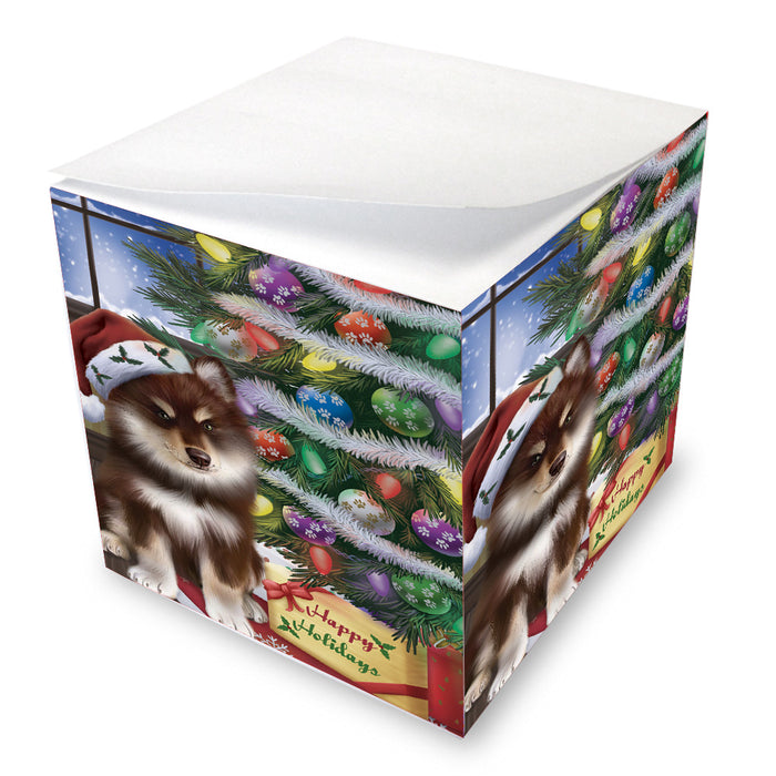 Christmas Tree and Presents Finnish Lapphund Dog Note Cube NOC-DOTD-A57359