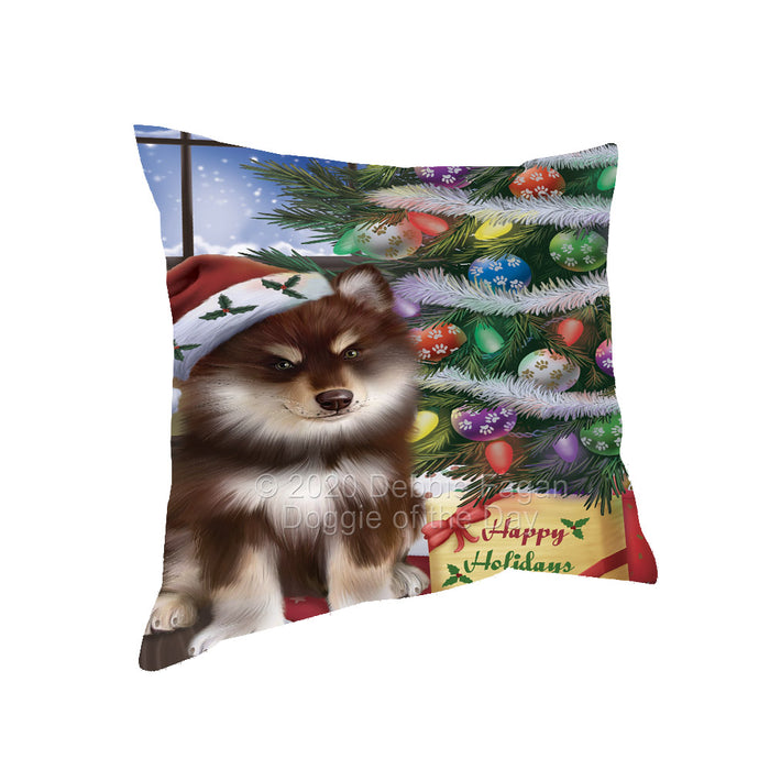 Christmas Tree and Presents Finnish Lapphund Dog Pillow with Top Quality High-Resolution Images - Ultra Soft Pet Pillows for Sleeping - Reversible & Comfort - Ideal Gift for Dog Lover - Cushion for Sofa Couch Bed - 100% Polyester, PILA92389