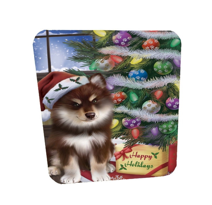 Christmas Tree and Presents Finnish Lapphund Dog Coasters Set of 4 CSTA58318