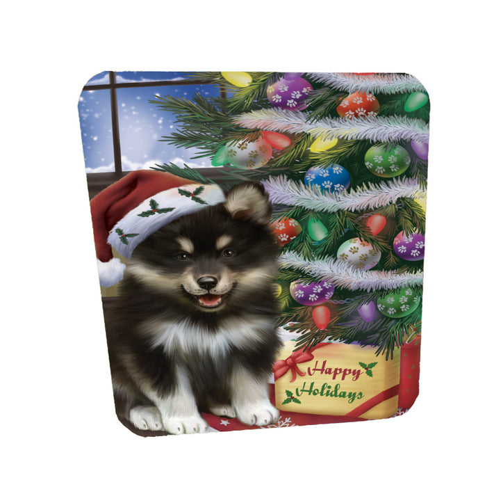 Christmas Tree and Presents Finnish Lapphund Dog Coasters Set of 4 CSTA58319
