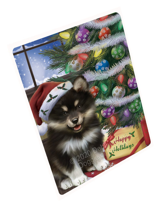 Christmas Tree and Presents Finnish Lapphund Dog Refrigerator/Dishwasher Magnet - Kitchen Decor Magnet - Pets Portrait Unique Magnet - Ultra-Sticky Premium Quality Magnet RMAG112043