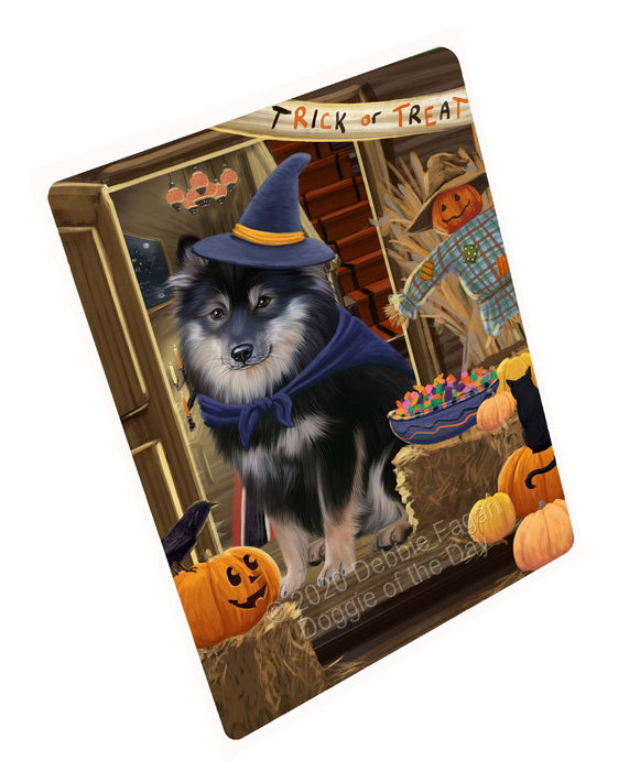Enter at Your Own Risk Halloween Trick or Treat Finnish Lapphund Dogs Cutting Board - For Kitchen - Scratch & Stain Resistant - Designed To Stay In Place - Easy To Clean By Hand - Perfect for Chopping Meats, Vegetables, CA82776