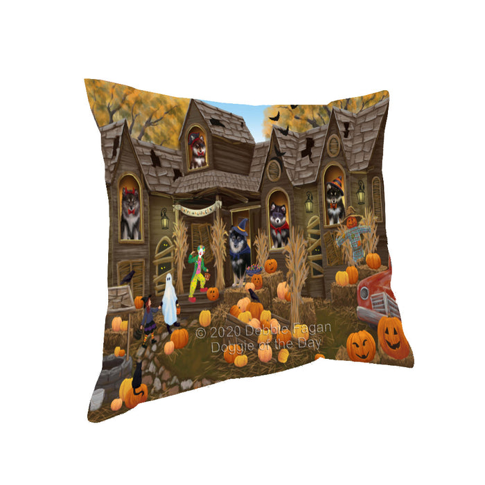 Haunted House Halloween Trick or Treat Finnish Lapphund Dogs Pillow with Top Quality High-Resolution Images - Ultra Soft Pet Pillows for Sleeping - Reversible & Comfort - Ideal Gift for Dog Lover - Cushion for Sofa Couch Bed - 100% Polyester