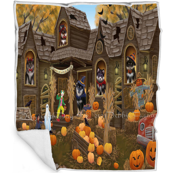 Haunted House Halloween Trick or Treat Finnish Lapphund Dogs Blanket BLNKT142602