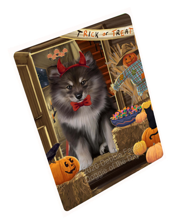 Enter at Your Own Risk Halloween Trick or Treat Finnish Lapphund Dogs Refrigerator/Dishwasher Magnet - Kitchen Decor Magnet - Pets Portrait Unique Magnet - Ultra-Sticky Premium Quality Magnet RMAG111493
