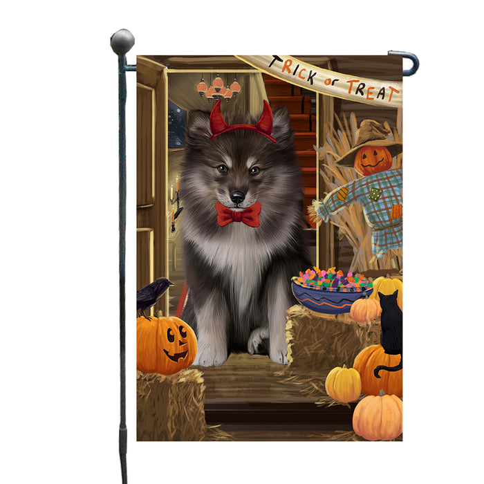 Enter at Your Own Risk Halloween Trick or Treat Finnish Lapphund Dogs Garden Flags Outdoor Decor for Homes and Gardens Double Sided Garden Yard Spring Decorative Vertical Home Flags Garden Porch Lawn Flag for Decorations GFLG67904
