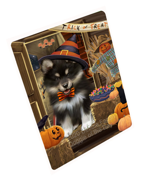 Enter at Your Own Risk Halloween Trick or Treat Finnish Lapphund Dogs Refrigerator/Dishwasher Magnet - Kitchen Decor Magnet - Pets Portrait Unique Magnet - Ultra-Sticky Premium Quality Magnet RMAG111498