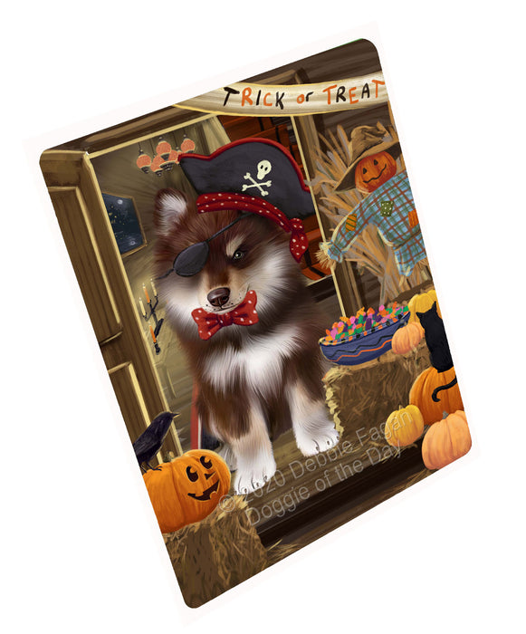 Enter at Your Own Risk Halloween Trick or Treat Finnish Lapphund Dogs Cutting Board - For Kitchen - Scratch & Stain Resistant - Designed To Stay In Place - Easy To Clean By Hand - Perfect for Chopping Meats, Vegetables, CA82782