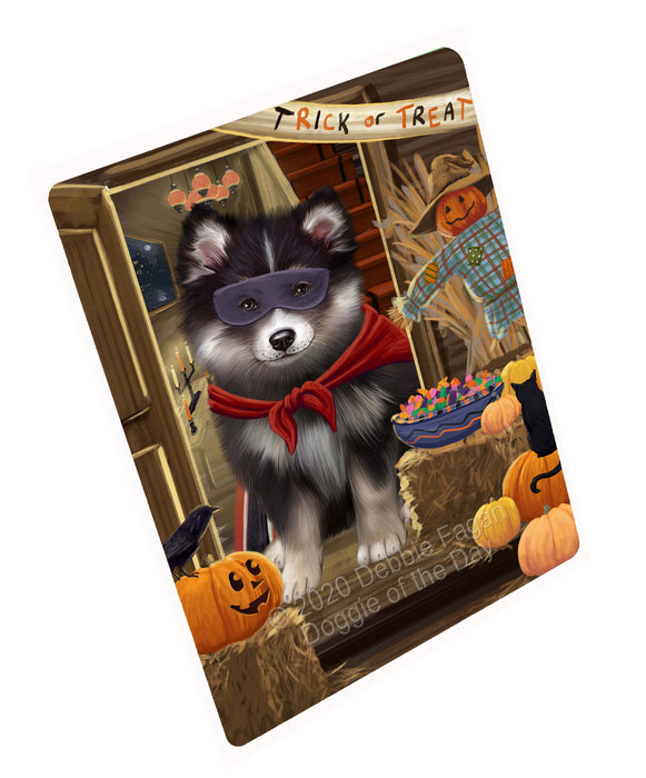 Enter at Your Own Risk Halloween Trick or Treat Finnish Lapphund Dogs Cutting Board - For Kitchen - Scratch & Stain Resistant - Designed To Stay In Place - Easy To Clean By Hand - Perfect for Chopping Meats, Vegetables, CA82784