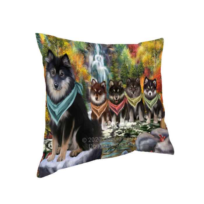Scenic Waterfall Finnish Lapphund Dogs Pillow with Top Quality High-Resolution Images - Ultra Soft Pet Pillows for Sleeping - Reversible & Comfort - Ideal Gift for Dog Lover - Cushion for Sofa Couch Bed - 100% Polyester