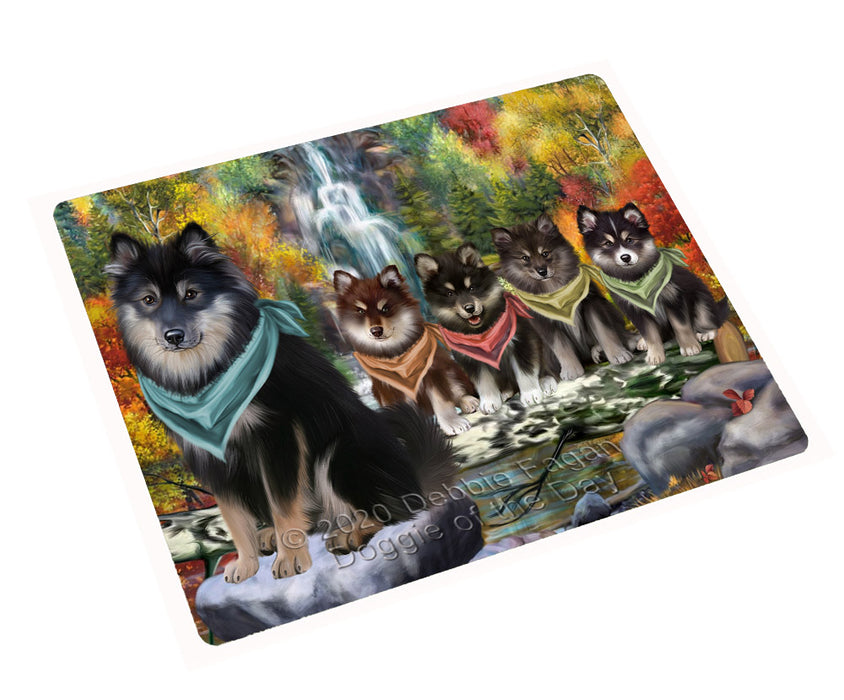 Scenic Waterfall Finnish Lapphund Dogs Refrigerator/Dishwasher Magnet - Kitchen Decor Magnet - Pets Portrait Unique Magnet - Ultra-Sticky Premium Quality Magnet