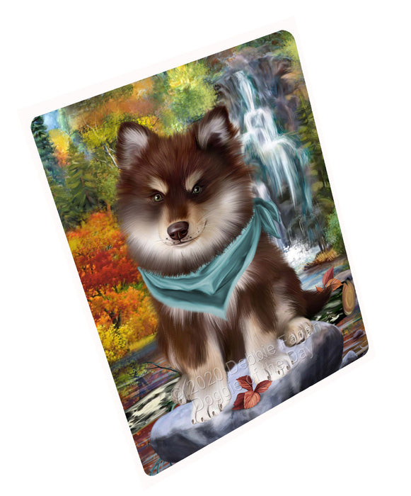 Scenic Waterfall Finnish Lapphund Dog Cutting Board - For Kitchen - Scratch & Stain Resistant - Designed To Stay In Place - Easy To Clean By Hand - Perfect for Chopping Meats, Vegetables, CA83194