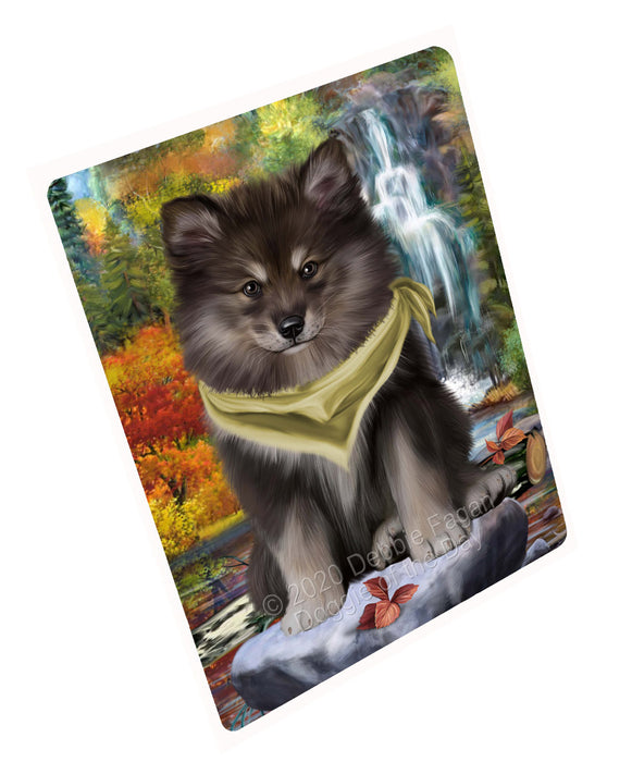 Scenic Waterfall Finnish Lapphund Dog Cutting Board - For Kitchen - Scratch & Stain Resistant - Designed To Stay In Place - Easy To Clean By Hand - Perfect for Chopping Meats, Vegetables, CA83196