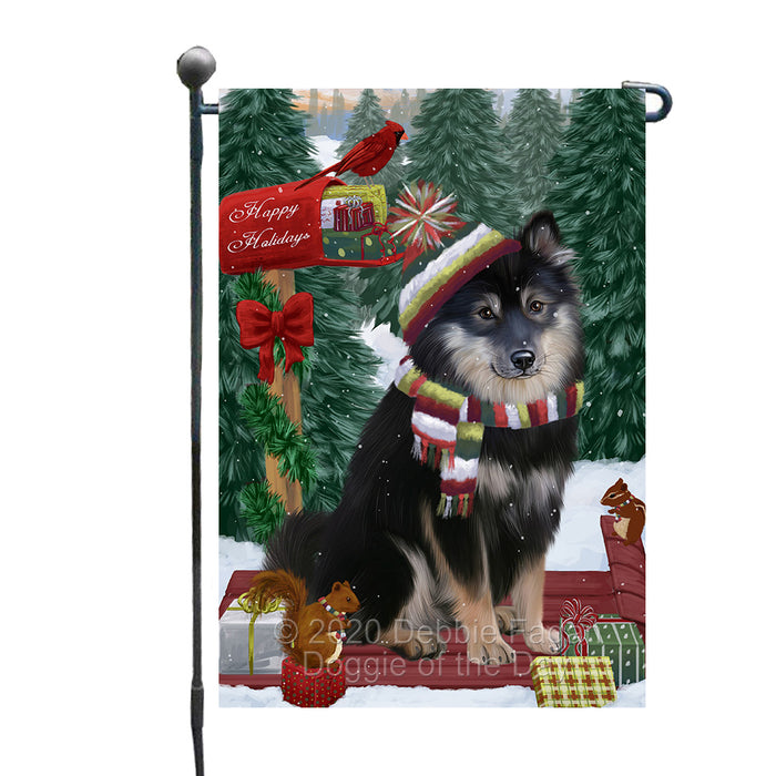 Christmas Woodland Sled Finnish Lapphund Dog Garden Flags Outdoor Decor for Homes and Gardens Double Sided Garden Yard Spring Decorative Vertical Home Flags Garden Porch Lawn Flag for Decorations GFLG68421