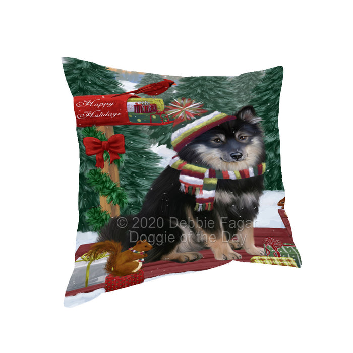 Christmas Woodland Sled Finnish Lapphund Dog Pillow with Top Quality High-Resolution Images - Ultra Soft Pet Pillows for Sleeping - Reversible & Comfort - Ideal Gift for Dog Lover - Cushion for Sofa Couch Bed - 100% Polyester, PILA93613