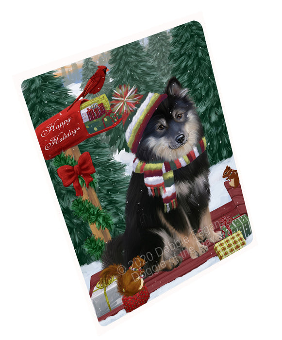 Christmas Woodland Sled Finnish Lapphund Dog Cutting Board - For Kitchen - Scratch & Stain Resistant - Designed To Stay In Place - Easy To Clean By Hand - Perfect for Chopping Meats, Vegetables, CA83812