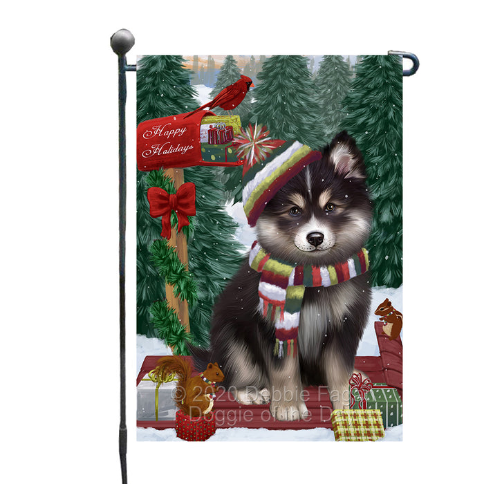 Christmas Woodland Sled Finnish Lapphund Dog Garden Flags Outdoor Decor for Homes and Gardens Double Sided Garden Yard Spring Decorative Vertical Home Flags Garden Porch Lawn Flag for Decorations GFLG68422