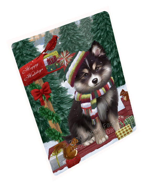 Christmas Woodland Sled Finnish Lapphund Dog Cutting Board - For Kitchen - Scratch & Stain Resistant - Designed To Stay In Place - Easy To Clean By Hand - Perfect for Chopping Meats, Vegetables, CA83814