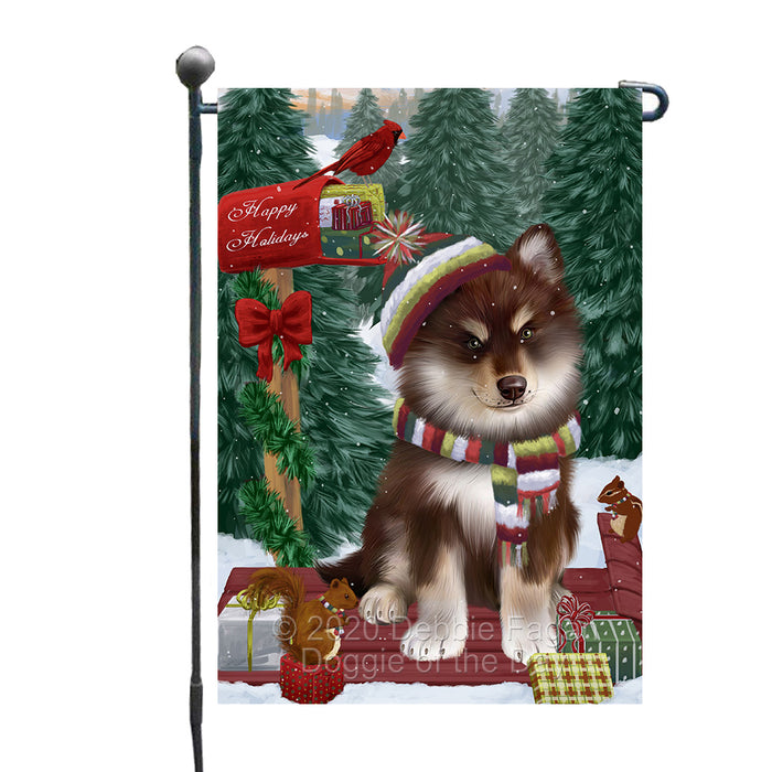 Christmas Woodland Sled Finnish Lapphund Dog Garden Flags Outdoor Decor for Homes and Gardens Double Sided Garden Yard Spring Decorative Vertical Home Flags Garden Porch Lawn Flag for Decorations GFLG68423